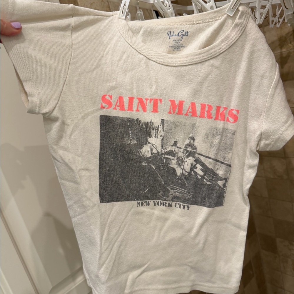 Brandy Melville Cream Graphic Tee Saint Marks